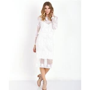 Free People Luna Lace Dress Ivory Small